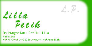 lilla petik business card